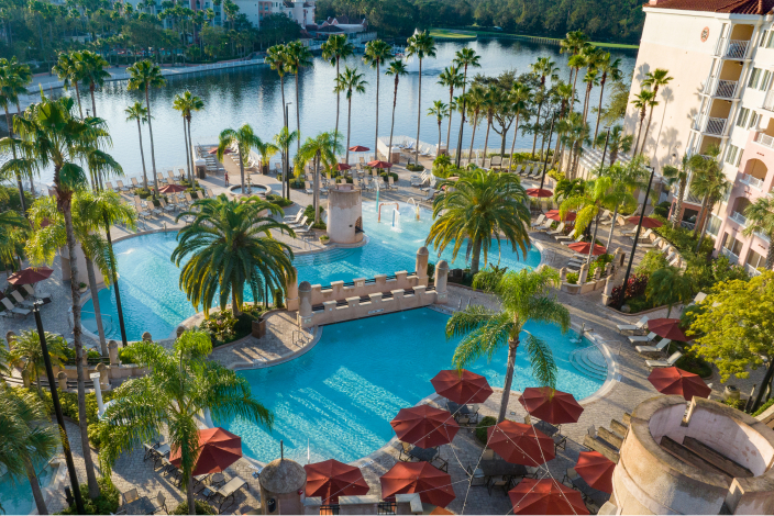 Grande Vista lazy river poolside