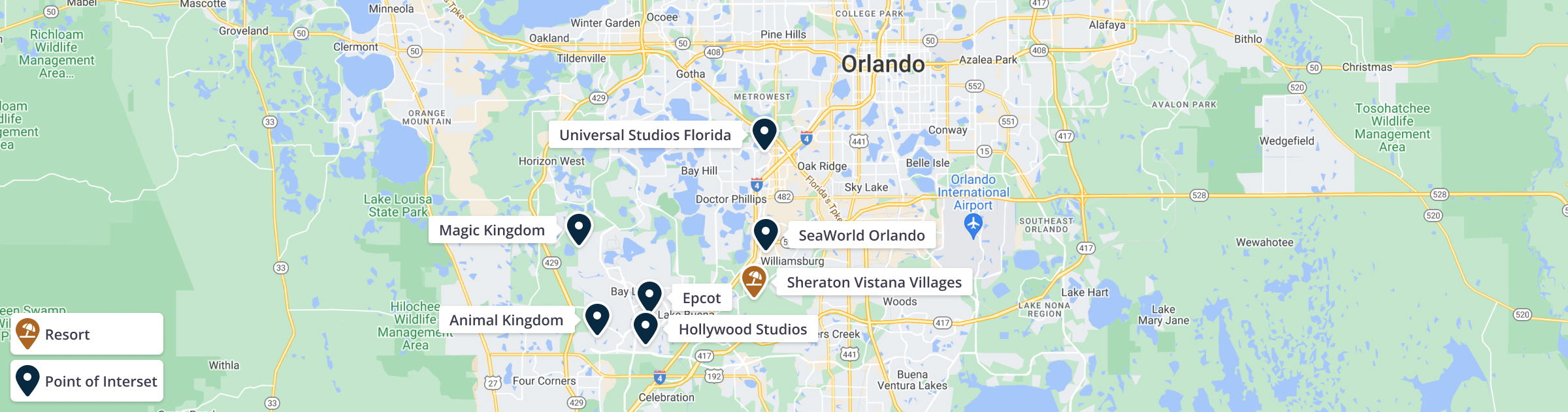 Map Sheraton Vistana Villages