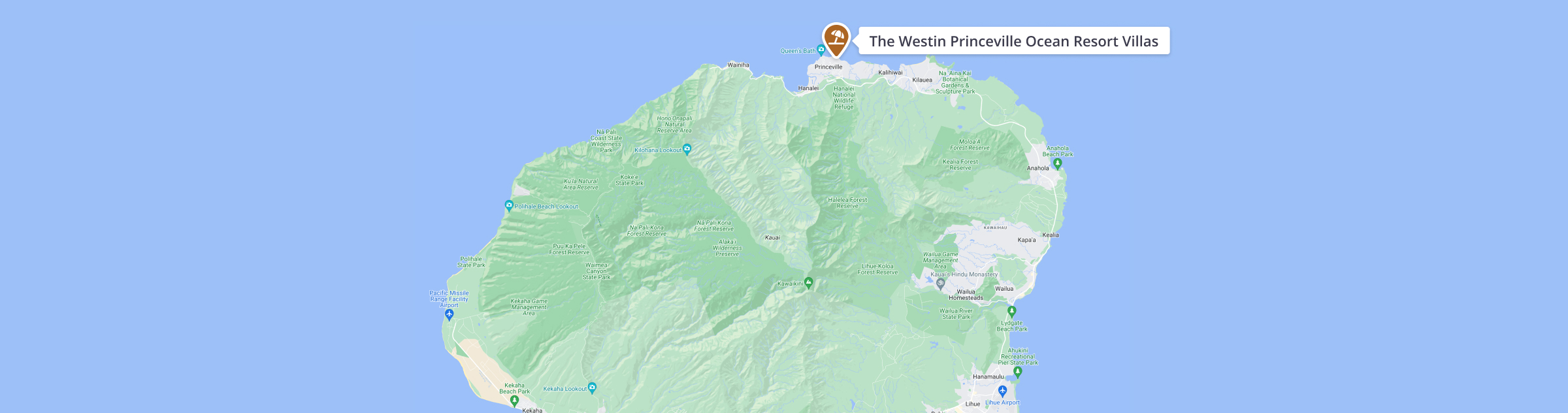 Map The Westin Princeville Ocean Resort Villas