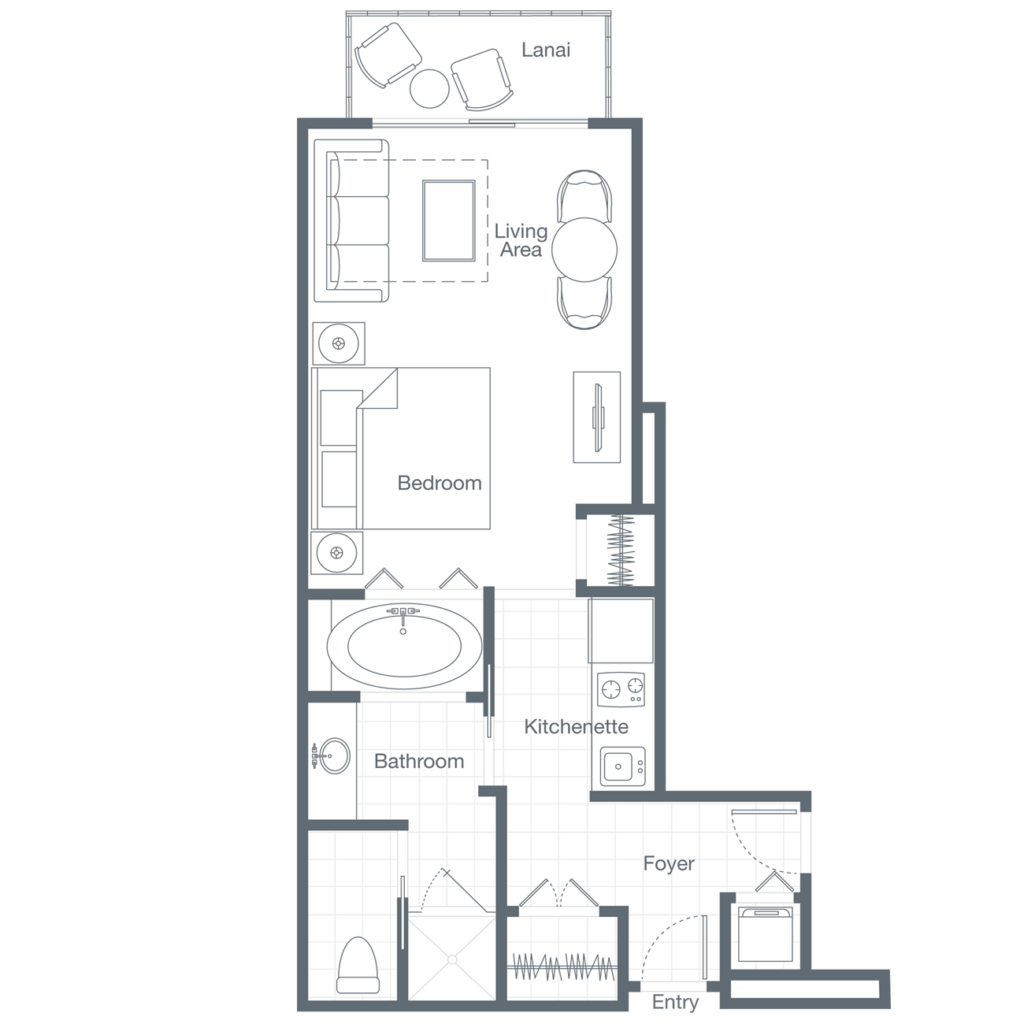 The Westin Princeville Ocean Resort Villas Guestroom Floor Plan