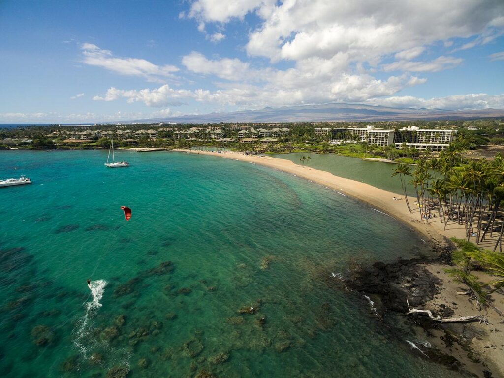 Waikoloa aerial view wind surfing